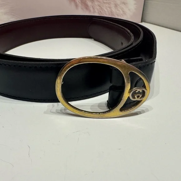 Vintage Gucci GG Logo Buckle Leather Belt - Replacement Strap - Auth Buckle 42” - Picture 9 of 15